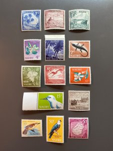 Nauru 58-71 F-VF MLH. Scott $ 7.75