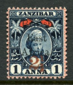 British East Africa  Overprint  on Zanzibar 1 Anna SG 88 Lightly Hinged  MOG