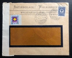 1916 Walkeakoski Finland Russia Occupation Censored Window Commercial Cover