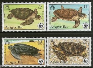 Anguilla 1983 Local Turtle Reptiles Marine Life Fauna Sc 537-40 WWF MNH # 3289