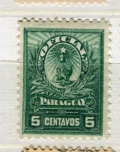 PARAGUAY; 1901 early Treasury Seal fine Mint hinged 5c. value