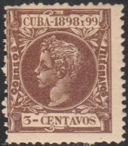 1898 Cuba Stamps Sc 163 King Alfonso Spain 3c  MNH