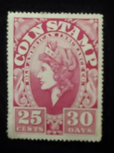 U. S. Cinderella Coin Stamp, rare find, MNH, early 20th century