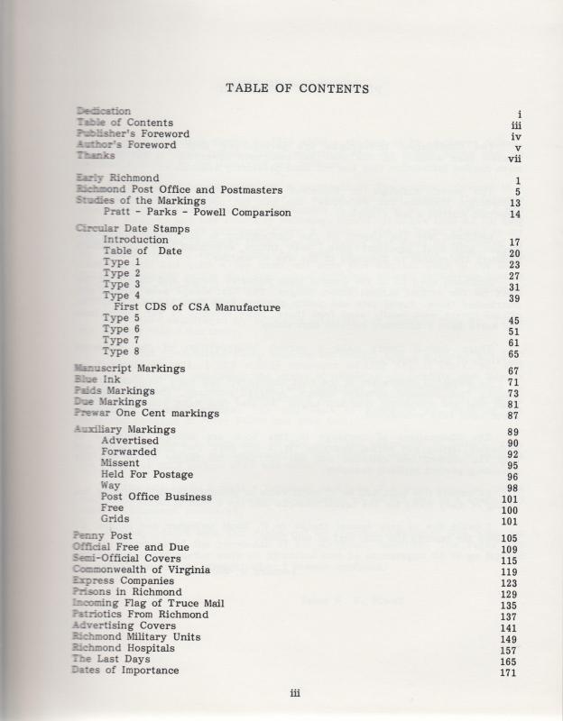 Confederate States of America Markings & Postal History of Richmond, VA, NEW