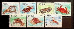 CUBA Sc 1395-1401 NH ISSUE OF 1969 - SEA LIFE