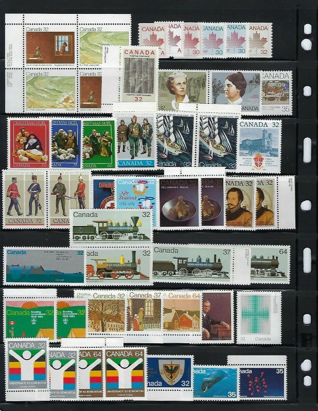 CANADA POSTAGE 1934-1997 SCOTT #210-1630- 1,200+ STAMPS 95% NH- $250 CANADIAN 