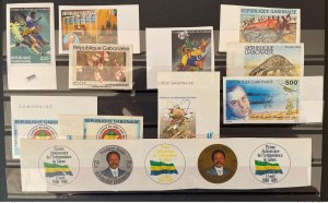 Gabon 1990 - 2010 Lot 12 x ND Imperf Football Pangolin Fauna UPU Religion Bongo-