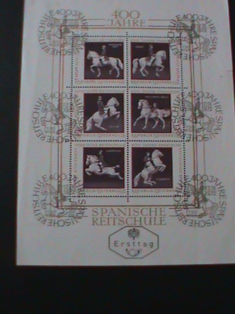 AUSTRIA-1972 SPENISH RIDING SCHOOL 400TH ANNIVERSARY CTO FANCY CANCEL SHEET-VF