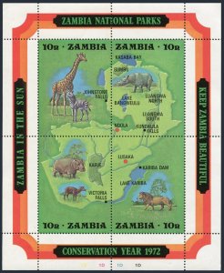 Zambia 81-85,MNH.Michel 81-88 Bl.2. Conservation Year 1972:Soil,Forest,Animals.