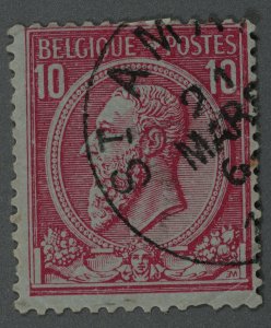 Belgium #52a Used VG Cancel Date 21 MARS 6- ... Grayish Paper HRM