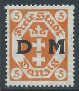 Danzig, Sc #O1, 5pf MH