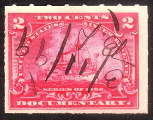 1898, US 2c, Documentary, Used, Sc R164