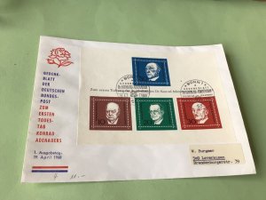 Dr Konrad Adenauer Chancellor of West Germany 1968  stamps cover  52055