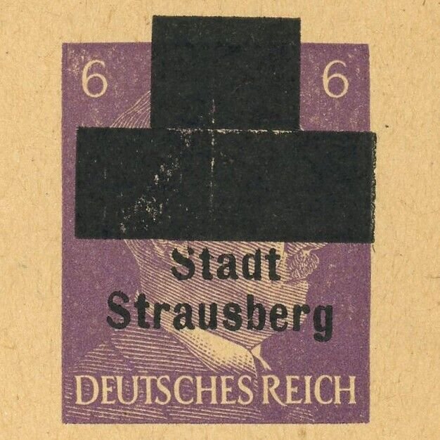 Germany Strausberg Hitler Head Overprint Stationery Postal Card Europe 1945 Mint