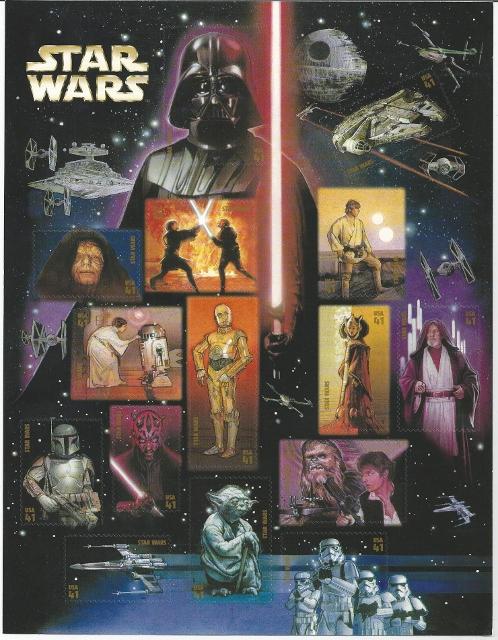 US Mint Sheet #4143a-o, Star Wars, MNH*-