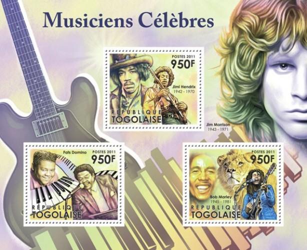 TOGO 2011 SHEET FAMOUS MUSICIANS SINGERS MUSIC tg11514a