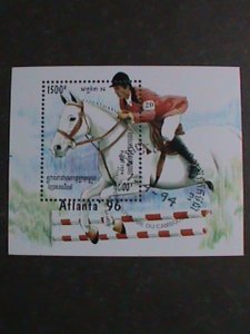 CAMBODIA STAMP-1996-SC#1526 OLYMPIC GAMES ATLANTA'96 CTO S/S SHEET. CTO SHEET