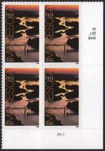 SCOTT  4266  MINNESOTA  42¢  PLATE BLOCK  MNH  SHERWOOD STAMP