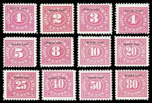 Scott R264-R275 1940 1c-80c Documentary Revenues Mint VF OG Cat $97.75