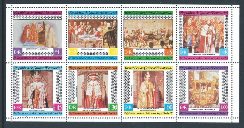 Equatorial Guinea #Michel 1177-84 NH Coronation of Queen Elizabeth II - Kings...