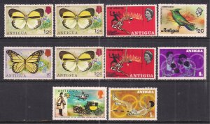 Antigua QE2 Selection of 10 nice MM stamps ( G978 )