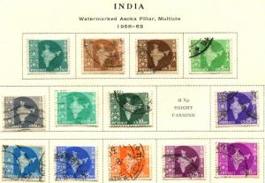 India SC# 303-8,310-5 (SG# 399-405, 307-12) Map of India Usd