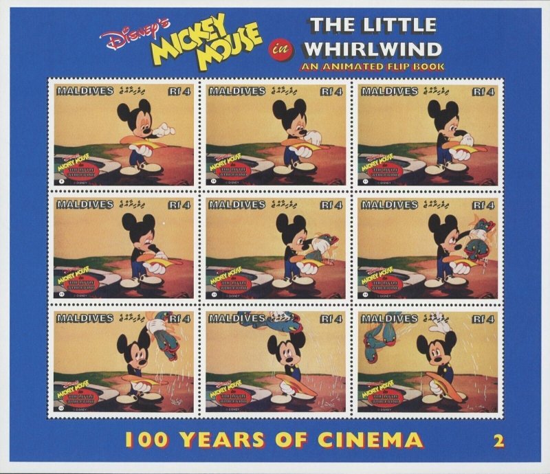 Disney Stamp Mickey Mouse The Little Whirlwind 2 Souv. of 9 Stamps MNH