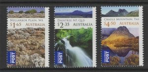 AUSTRALIA SG3848/50 2012 INTERNATIONAL STAMPS WILDERNESS AUSTRALIA MNH