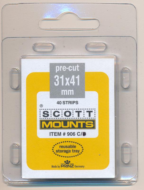 Prinz Scott Stamp Mount Size 31/41 mm - CLEAR - Pack of 40 (31x41  31mm)  PRECUT