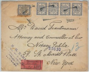 74612 - SURINAME - POSTAL HISTORY -  REGISTERED COVER  to USA  1910