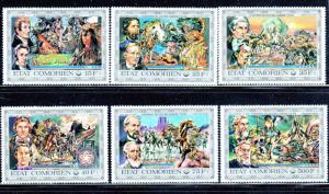 COMORO ISLANDS #165-170  1976  AMERICAN BICENTENNIAL   MINT  VF LH  O.G