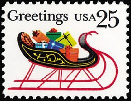 2428 Christmas Sleigh F-VF MNH single stamp