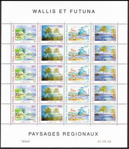 Wallis and Futuna Birds Landscapes Sheetlet of 5 sets SG#807-810 SC#559