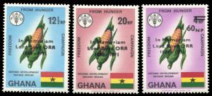 Ghana Michel 450-452, MNH, Lloyd Boyd Orr overprint