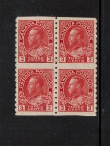 Canada #130a Extra Fine Mint Block **With Certificate**