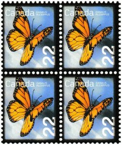 Canada 2708 Insects Monarch Butterfly 22c block (4 stamps) MNH 2014