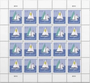 Sailboats Postcard Forever stamps 2 sheets total 40 stamps