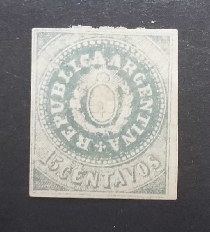 ARGENTINA Scott 7  Unused MH Stamp T4374