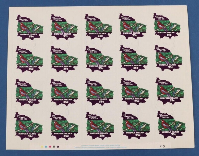 NORFOLK ISLAND 1974-75 CTO full sheets + OHMS Envelope SG cat £121. (6 sheets).