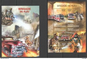 2013 Central Africa Fire Trucks Fire Brigade Firefighters Kb+Bl ** Ca639