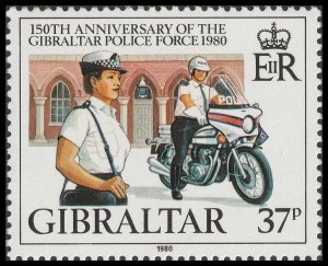 Gibraltar 432 150th Anniv Police Force 37p single MNH 1980