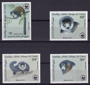 COMORO ISLAND 1987 Sc#C171/C174 WWF MONGOOSE LEMUR Set (4) MNH