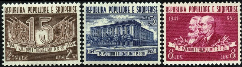 Albania #509-11  MNH - Labor Party (1957)