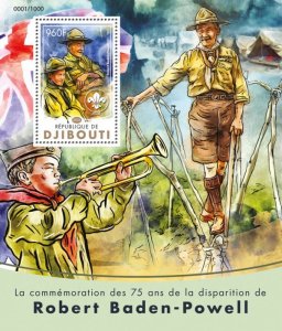 DJIBUTI - 2016 - Robert Baden-Powell - Perf Souv Sheet - Mint Never Hinged