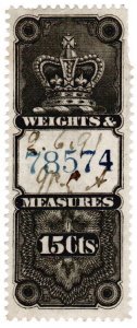 (I.B) Canada Revenue : Weights & Measures 15c (1887)