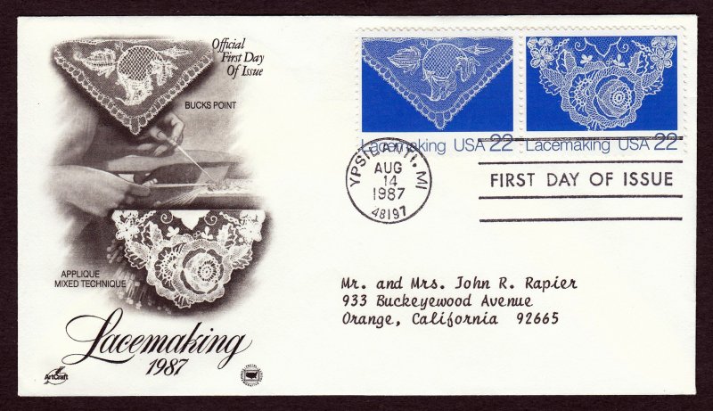 U.S. #2351-52 Lacemaking FDC