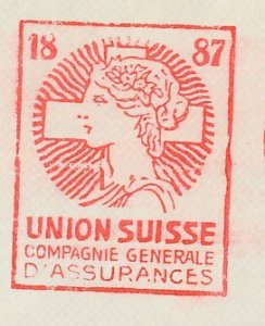 Meter cover Switzerland 1957 Swiss Union - Insurance