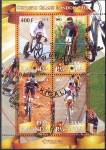 {g062} Rwanda 2012 Olympics Cycling sheet Used / CTO Cinderella