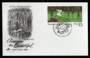 #UX129 15c America the Beautiful, Art Craft FDC **ANY 5=FREE SHIPPING**