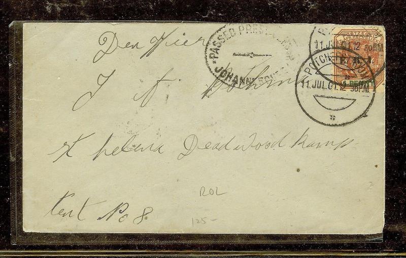 TRANSVAAL (P1110B) 1901 1D ON CENSOR  COVER TO ST HELENA